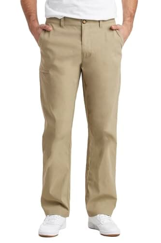 UNIONBAY mens Rainier Lightweight Comfort Travel Tech Chino Hiking Pants, Khaki, 34W x 32L US