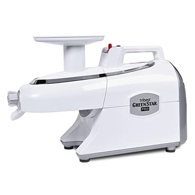 Tribest Greenstar GS-P501-B Pro Jumbo Slow Masticating Juicer, Twin Gear Cold Press Juicer & Juice Extractor, White