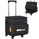 Cooler with Wheels and Handle, 50 Can Rolling Cooler, Portable Collapsible Soft Cooler with Wheels, Leakproof Insulated WheeledCooler for Beach, Camping, Patio Travel, Outdoor, Ball Fields