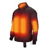 MIDIAN Heated Jacket Liner for Mens Winter 12V Motorcycle Protective Gear With 6 Heat Zones for Cold Weather Riding(Black-L)