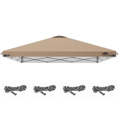 10x10ft Replacement Canopy Top with Air Vent, Waterproof & UV Protection Canopy Tent Top Cover for Straight Leg Canopy Frame - for Outdoor, Patio, Event, Trade Show (Khaki, 10x10ft)