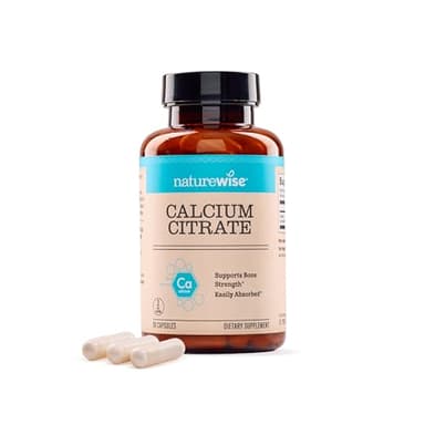 NatureWise Calcium Citrate 500mg Capsules - Supplement for Bone Health - Easy to Digest & Absorb - Vegan, Non-GMO, Gluten-Free - 90 Count[30-Day Supply]