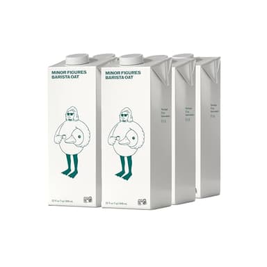 Minor Figures - Oat Milk - Barista Standard - 32 Oz - 6 Pack - Non-GMO - Plant-Based - Vegan - Dairy Free - Shelf Stable - Unsweetened
