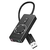 VENTION USB Sound Card, External Stereo Sound Card with Volume Control, USB to 3.5mm Jack Audio Adapter for Windows, Mac, PC, Laptop, Desktop, Headset, Switch and More