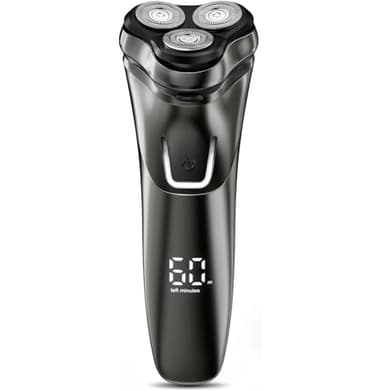 Electric Razor for Men Cordless: Wet/Dry Rotary Shaver Waterproof - USB Fast Charging & Sensitive Skin Care - Pop up Trimmer & Precision Blades Upgraded Elegant Black
