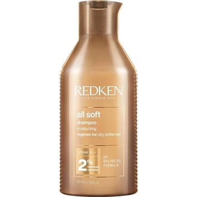 Redken All Soft Shampoo - Moisturizes & Hydrates Dry, Brittle Hair, Gently Cleanses and Softens, With Argan Oil, Safe For Color-Treated Hair, 10.1 Fl Oz