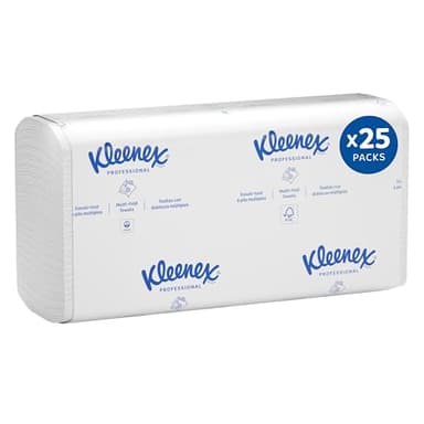 Kimberly-Clark Kleenex Premiere Scottfold Multifold Paper Towels, Bulk (13254), Fast-Drying Absorbency Pockets, White (120 Sheets/Pack, 25 Packs/Case, 3,000 Sheet Total)