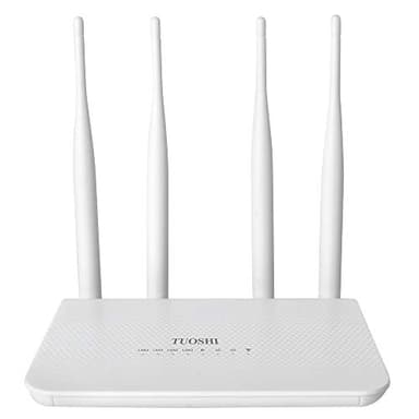 TUOSHI N300 WiFi Unlocked 4G LTE Modem Router with SIM Card Slot, 300Mbps WiFi, LTE Cat4, EC25-AF Qualcomm Chipset, 5dBi High Gain Antennas, Plug and Play, LT15F