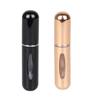 CUYEOIG Refillable Perfume Atomizer Set - Portable Mini Spray Bottles (5mL, 2 Colors) | Travel-Size Scent Pump Case for On-the-Go | Leak-Proof Aluminum & Plastic Atomizer for Perfume/Cologne