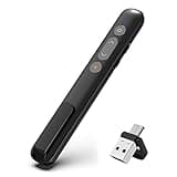 Presentation Clicker for Powerpoint Presentations,VRAJJTY Presenter Remote USB C&USB A 2 in 1,Power Point Slide Clickers for Open Hyperlinks & Volume Control Windows/Mac