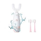 Meqtpomy Kids Electric Toothbrush，6 Cleaning Models U Shaped Toothbrush Waterproof Battery Powered 360 Automatic Sonic Toddler Toothbrushes for 8-13 Years Old for Boys Girls（Pink）
