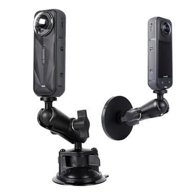 xik 2 in 1 Suction Cup and Magnetic Camera Mount Stand Kit for Insta360 Series, Car Mount Windshield Dashboard Hood Holder ，Compatible with Insta360 X5 X4 X3 & More Action Camera