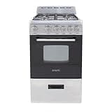 Avanti GR2013CSS Gas Range Oven Compact Freestanding Design, 4 Sealed Burners with Electronic Ignition, 2.1 Cu.Ft. Capacity Features Storage Drawer Broiler and Accessories, 20-Inch, Black