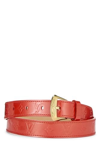 Louis Vuitton, Pre-loved Orange Vernis Phoenix Belt 80, Orange