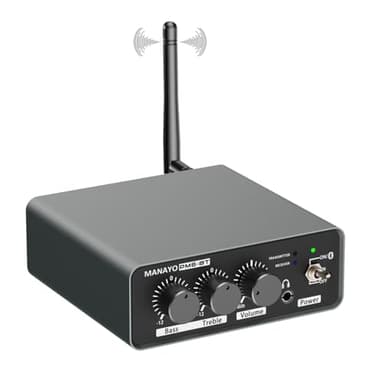 MANAYO PM6BT Bluetooth Phono Preamp with Receiver & Transmitter for Bluetooth Turntables, Wireless Turntable Preamplifier for MM Vinyl with Adjustable Volume/Bass/Treble EQ, Headphone Output