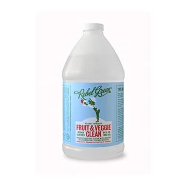 Rebel Green Fruit & Veggie Clean — Plant-Based Produce Cleaner—Natural Fruit and Vegetable Wash with No Aftertaste — Chemical & Wax Removal — Made with Organic Extracts of Citrus — Half Gallon