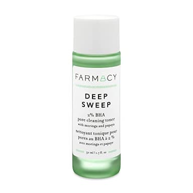 Farmacy 2% Salicylic Acid Toner for Face - Deep Sweep Gentle BHA Exfoliant for Oily Skin - Refines Texture with Papaya Enzymes & Moringa Water for a Healthy-Looking Complexion (50ml)