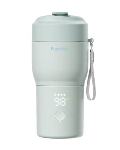 Papablic Portable Bottle Warmer Pro — 115W Fastest Heating, Built-in Sterilizer, Baby Milk Warmer On The Go for Travel and Home, 5 Temp Settings and Keep Warm for Breastmilk & Formula (Mint Green)