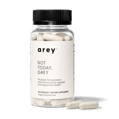 Arey Not Today, Grey Daily Hair Supplement for Women & Men | Slows Grey Hair Growth in 3–6 Months | Support for Thicker, Healthier Hair | Biotin, B + D Vitamins | Vegan & Gluten-Free (1 Month)