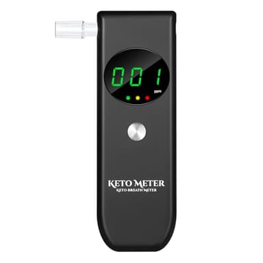Professional Ketone Breath Meter Portable Breath Ketosis Meter - Ketone Monitors Analyzer with 10 Mouthpieces | Ketone Testing & Monitoring to Track Your Ketosis Status
