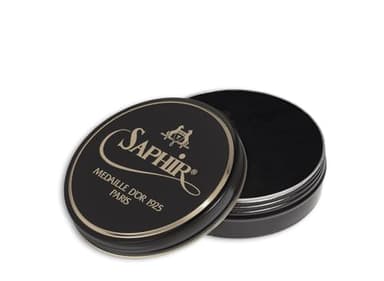 SAPHIR Medaille d’Or Pate De Luxe - Natural Wax Shoe Polish for Leather Shining - 50ml - Black