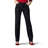 Lee Women's Wrinkle Free Relaxed Fit Straight Leg Pant, Black, 16