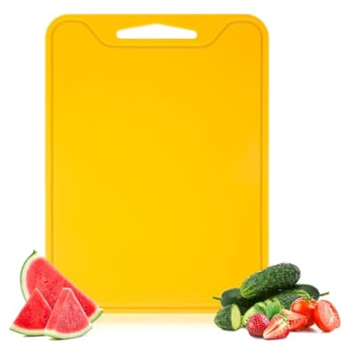 Silicone Cutting Board, Chopping Board Non Toxic Bpa Free Flexible Cutting Boards For Kitchen, Veggies Cutting Mat Dishwasher Safe, Collapsible Cutting Board (Yellow)