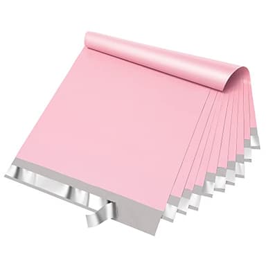 Fuxury Poly Mailers 14.5x19 Inch 50pc Shipping Bags for Small Business Mailing Envelopes for Clothing,Self Seal Shipping Envelopes Waterproof Poly bags Durable Packaging Bags Light Pink