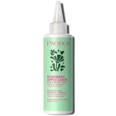 Pacifica Beauty Rosemary Apple Cider Scalp Detox Tonic – Liquid Scalp Exfoliator & Build Up Remover with Salicylic Acid & AHA/BHA – Pre Wash Clarifying Treatment for Dry Itchy Scalp – Vegan, 5 Fl Oz