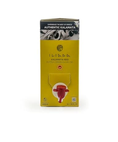 Iliada Kalamata PDO Extra Virgin Olive Oil Bag in a Box, 3Lt | Multi-Awarded | Single Region 100% Greek | Monovarietal Koroneiki | Cold Press | Polyphenol Rich | Chef's Favorite