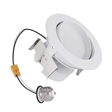 HALO RA 4-Inch Recessed LED Trim Downlight with Adjustable Gimbal, Selectable Lumens and Color Temperatures, Dim-to-Warm - RA4LS9FSD2W1EWH