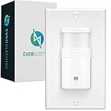 EverElectrix Motion Sensor Light Switch, Neutral Wire Required, Single Pole Only (Not 3-Way), Indoor in-Wall Occupancy Sensor with Wall Plate, Adjustable Timer, Title 24, UL Certified, White