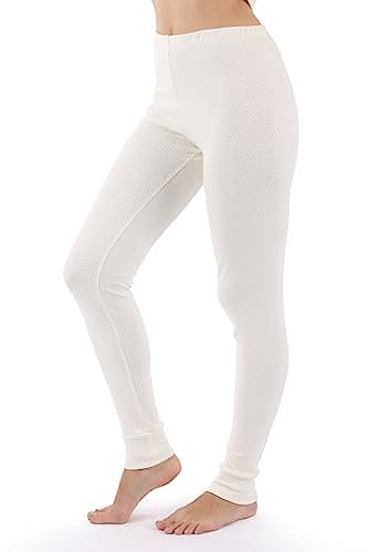 Cottonique Hypoallergenic Women's Thermal Pajama Made from 100% Organic Cotton (4, Natural)