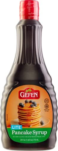 Gefen Lite Pancake Syrup 24oz | Low Calorie, Zero Fat, Gluten Free, No High Fructose Corn Syrup,Kosher for Passover