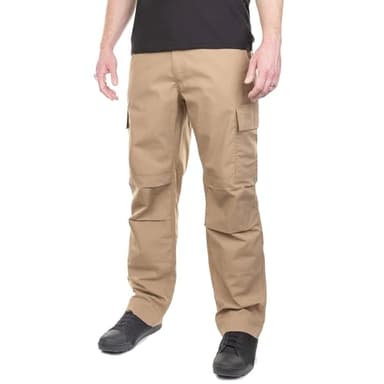 LAPG Men's Core Cargo Tactical Pants, Stretch Waistband, Lightweight & Durable Ripstop CCW Cargo Pants for Men, Coyote Brown, Size 34 x 32