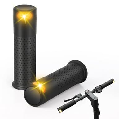 E Scooter Handle Grips Turn Signal, Bicycle Replacement Handlebars Warning Light for Xiaomi M365/Pro2/1S Ninebot G30 Replacement Grip Handlebar, Scooter