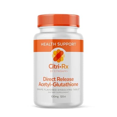 CitriRx Direct Release Acetyl Glutathione 100mg, 120 ct Lozenges - 4 Mos Supply - Grape Flavor - Made in USA