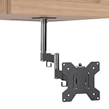 VIVO Under Cabinet Articulating 13 to 27 inch Single Monitor and Small TV Mount, Height Adjustable Long Extension Arm, Max VESA 100x100, Black, MOUNT-VC01A