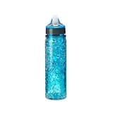 Copco 18 oz Double Wall Tritan Freezable Water Bottle with Crackle Gel - BPA-Free, Leak-Proof Flip-Top Lid, Easy Carry Loop - Keeps Drinks Cold Longer for Travel, Sports, Outdoor Use (Blue)