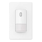 ELEGRP Single Pole Occupancy Motion Sensor Light Switch 1 Pack, PIR Infrared Motion Activated Switch, Need Grounding Wire, No Neutral Wire, for CFL/LED/Incandescent, with Plate, UL(Matte White)