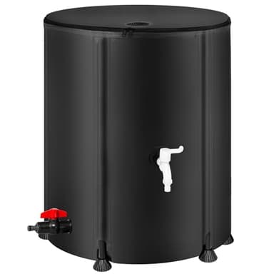 Collapsible Rain Barrel Water Storage Containers-53 Gallon Portable Rainwater Collect System Water Tank to Collect Rainwater from Gutter Downspout Water Catcher with Spigots,Filter＆Overflow Kits