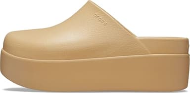Crocs, Womens, Dylan Platform Clog, Mule Platform Shoes, Wheat, 6, M