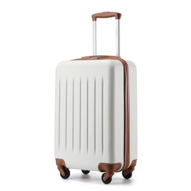 Kono 20-Inch Small Hardside Carry-on Suitcase with Spinner Wheels, Lightweight ABS+PC Rolling Cabin Suitcase for Airplane Travel (Cream White, for 1-3 Days of Travel)