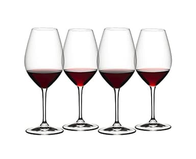 Riedel Wine Friendly Red Wine Glasses, Set of 4-23 Fl. Oz. Elegant Stemmed Crystal Glass, Made in Germany, Dishwasher Safe, Ideal for Wine Enthusiasts and Sophisticated Tastings (6422/02-4)