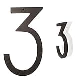 5" Modern Address House Numbers for Outside,Easy to Install 3D Black Weatherproof Address Number with Nails Kit & Template for Exterior House Address,Garage Gate,Street,Farmhouse Number 3