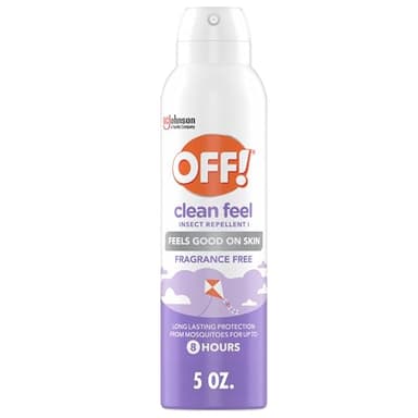 OFF! Clean Feel Insect Repellent Aerosol with 20% Picaridin, Bug Spray with Long Lasting Protection from Mosquitoes, Feels Good on Skin, 5 oz