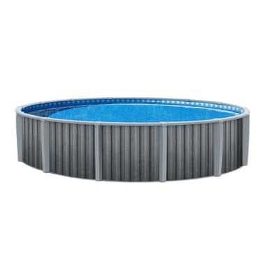 Lake Effect Pools 'Saint Kitts' 21 ft Round Above Ground Swimming Pool | 52 Inch Resin Protected Steel Sided Walls | Bundle Includes: 25 Gauge Overlap Liner & Widemouth Skimmer | Salt Water Friendly