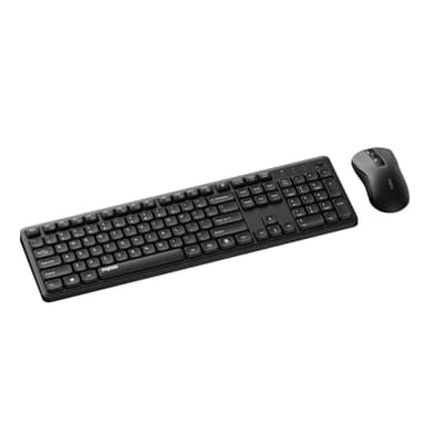 Rapoo X2100 Quiet Wireless Keyboard and Mouse Combo, 2.4GHz USB Receiver, 12 Multimedia Keys, Spill-Proof, Full-Sized, Compatible with PC, Laptop, Black