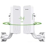 Wireless Bridge with 2 Bracket Mounts, 3KM 5.8G Point to Point Outdoor CPE, Adalov CPE660 Long Range WiFi Bridges for PtP/PtMP with 14DBi High Gain Antenna, PoE Adapter, 2 RJ45 Ethernet Port, 2 Pack
