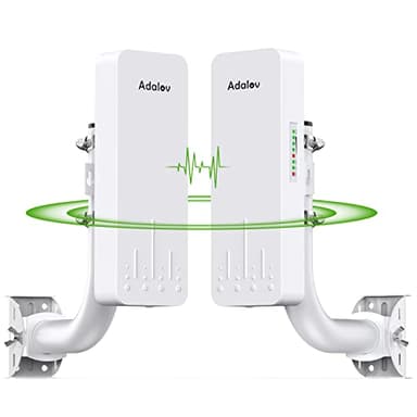 Adalov Wireless Bridge, 3KM 5.8G Point to Point Outdoor CPE, Long Range WiFi Bridges for PtP/PtMP with 14DBi High Gain Antenna for Network Sharing,Network Extend,Starlink Network Extend (CPE660)